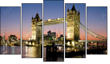 Tower Bridge Panorama - Five-piece canvas, Pentaptych