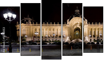 Petit Palais (Small Palace) in Paris at night - Five-piece canvas, Pentaptych