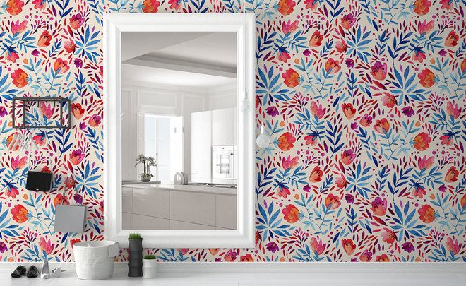 La-vie-quotidienne-florale-pour-le-couloir-papiers-peints-a-motifs-demur