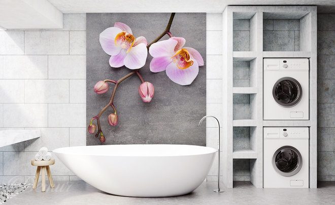 Une-orchidee-dans-un-bain-magique-pour-la-salle-de-bains-papiers-peints-demur