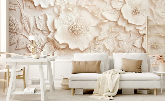 Florale-3d-fleurs-murales-papiers-peints-demur