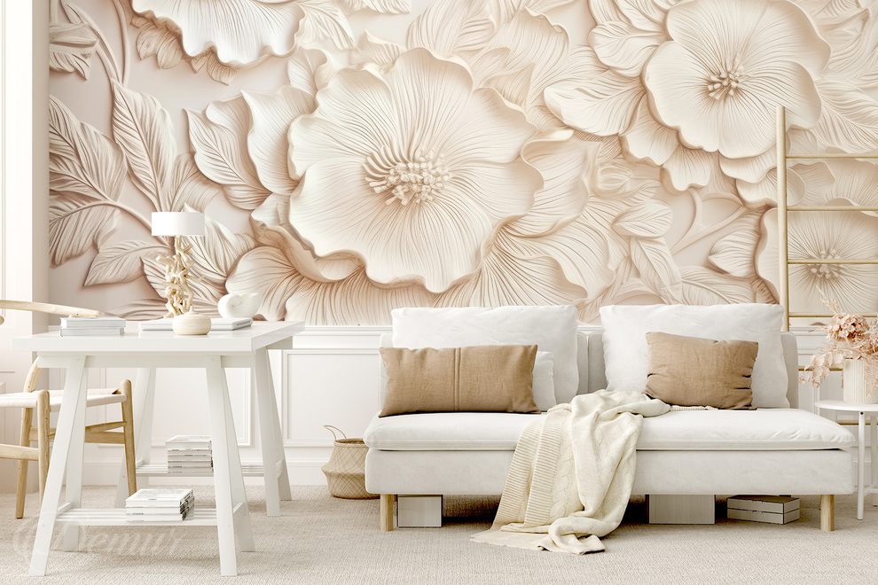 Florale-3d-fleurs-murales-papiers-peints-demur