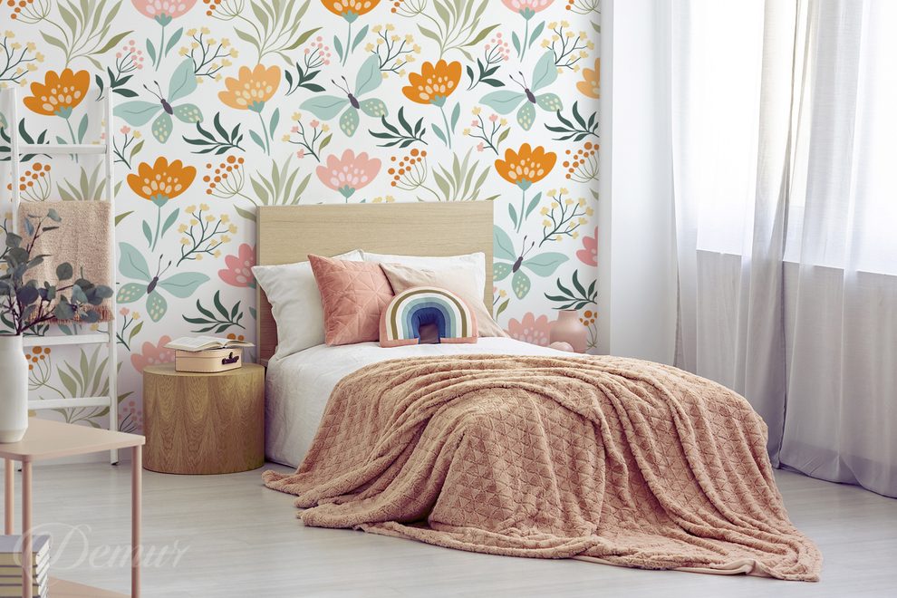 Floral-et-joyeux-pour-la-chambre-dado-papiers-peints-a-motifs-demur