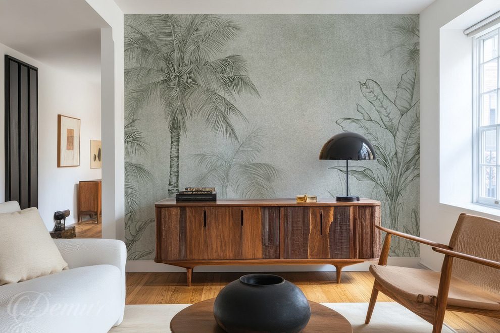 Delicate-esquisse-tropicale-dans-un-salon-pour-le-salon-papiers-peints-demur