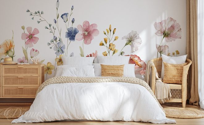 Prairie-dete-a-laquarelle-pou-la-chambre-a-coucher-papiers-peints-demur