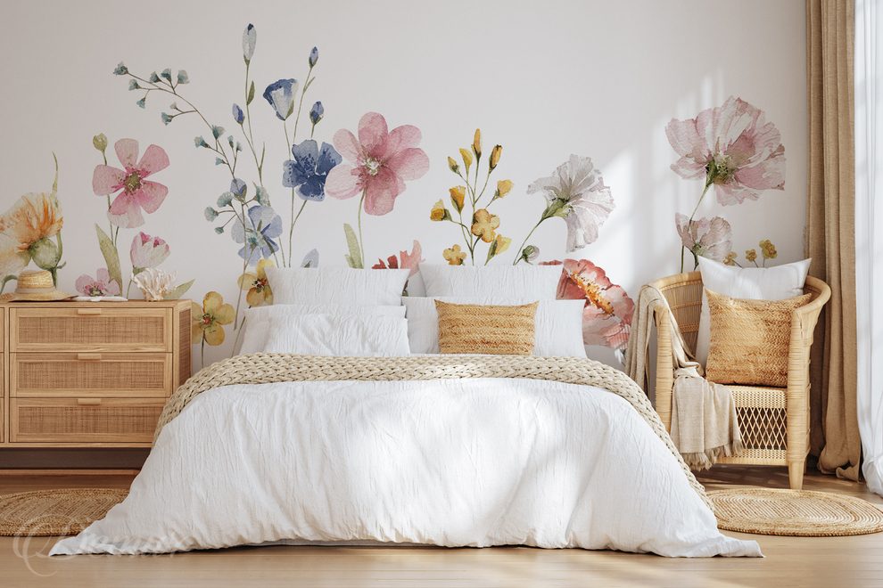 Prairie-dete-a-laquarelle-pou-la-chambre-a-coucher-papiers-peints-demur