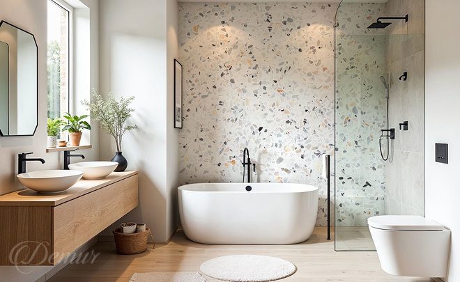 Composition-decorative-terrazzo-pour-la-salle-de-bains-papiers-peints-demur