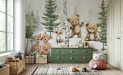 Amis-de-la-foret-dans-un-decor-feerique-pour-les-enfants-papiers-peints-demur