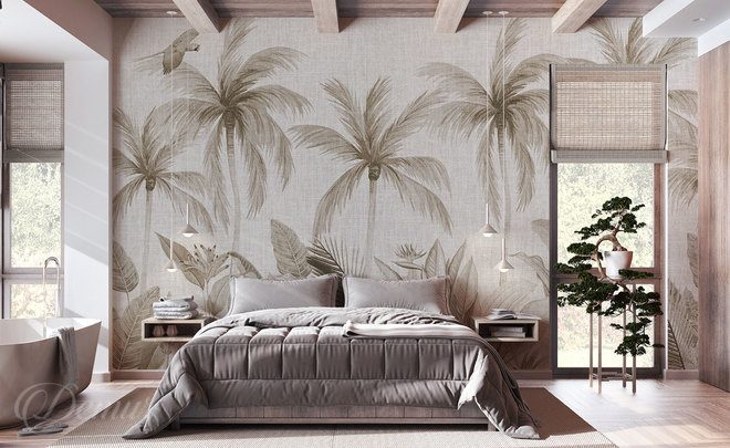 Elegance-tropicale-dans-des-teintes-douces-pou-la-chambre-a-coucher-papiers-peints-demur