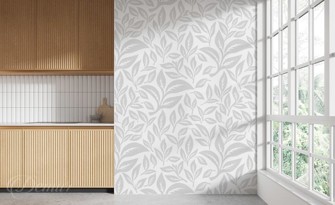 Grisaille-parmi-les-feuilles-fleurs-murales-papiers-peints-demur