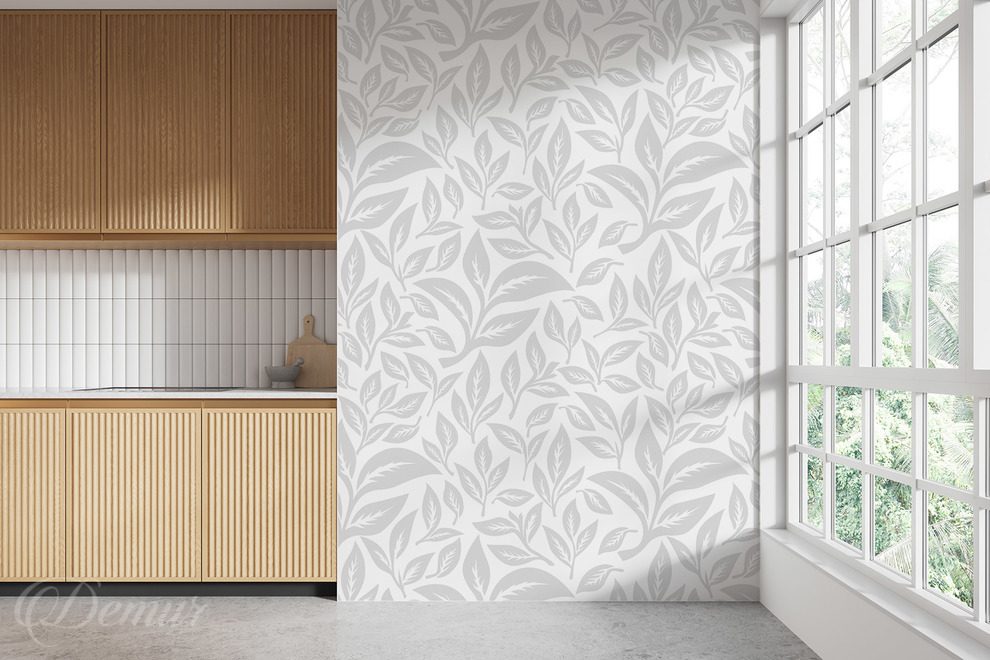 Grisaille-parmi-les-feuilles-fleurs-murales-papiers-peints-demur