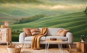 Les-collines-verdoyantes-enveloppees-dans-la-brume-matinale-paysages-sur-le-mur-papiers-peints-demur