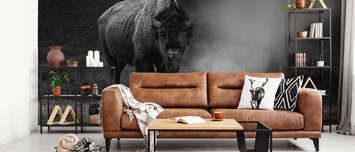 Un-bison-monumental-dans-une-ambiance-sombre-papiers-peints-animaux-papiers-peints-demur