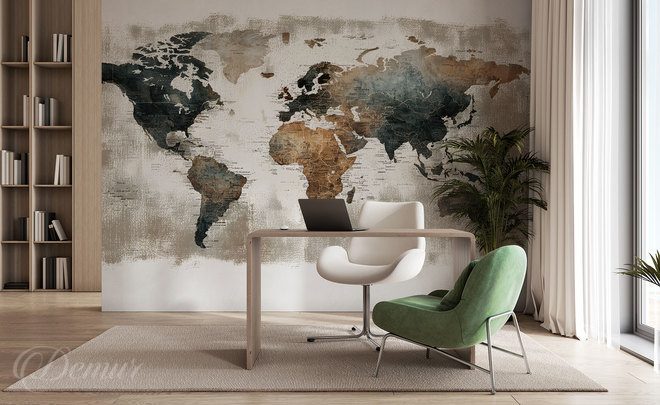 Carte-du-monde-artistique-au-style-vintage-carte-du-monde-papiers-peints-demur