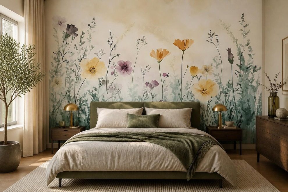 Lumiere-douce-et-motif-floral-dans-une-palette-pastel-fleurs-murales-papiers-peints-demur