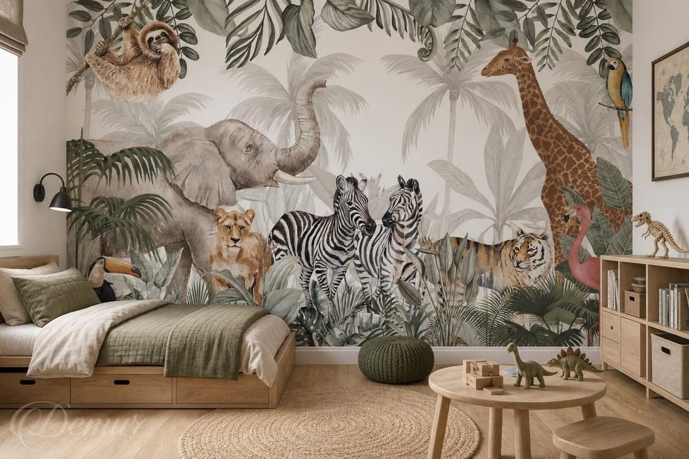 Style-decoratif-subtil-avec-motif-animalier-pour-la-chambre-dun-garcon-papiers-peints-demur