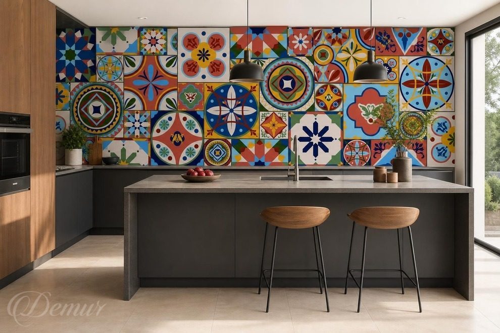 Motif-mosaique-aux-contrastes-de-couleurs-les-papiers-peints-pour-la-cuisine-papiers-peints-demur