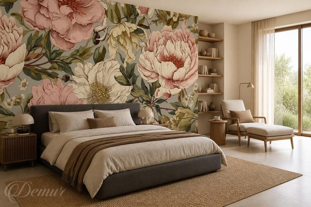 Contraste-de-rose-et-de-vert-dans-une-harmonie-florale-pou-la-chambre-a-coucher-papiers-peints-demur