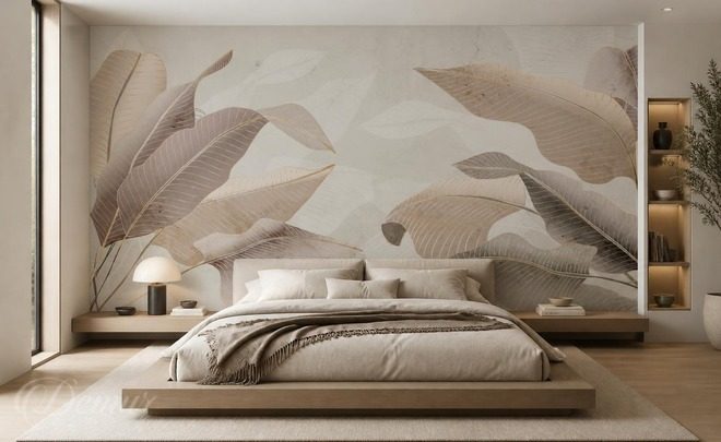 Style-subtil-des-feuilles-naturelles-en-beige-pou-la-chambre-a-coucher-papiers-peints-demur