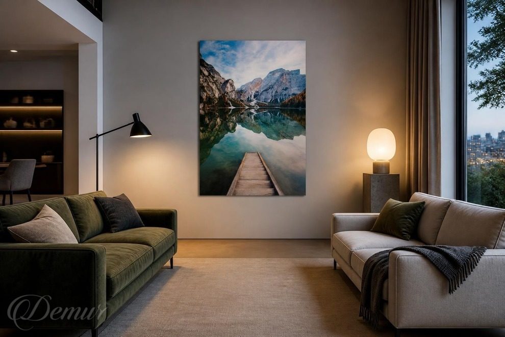 Style-dynamique-avec-theme-montagnard-tableaux-pour-un-salon-de-coiffure-tableaux-demur