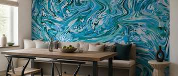 Jeu-style-des-vagues-turquoise-abstraits-papiers-peints-demur