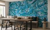 Jeu-style-des-vagues-turquoise-abstraits-papiers-peints-demur