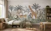 Motif-decoratif-animalier-aux-couleurs-naturelles-pour-les-enfants-papiers-peints-demur