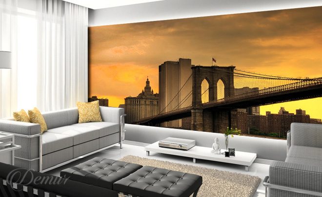 Salons-de-new-york-avec-des-ponts-papiers-peints-demur