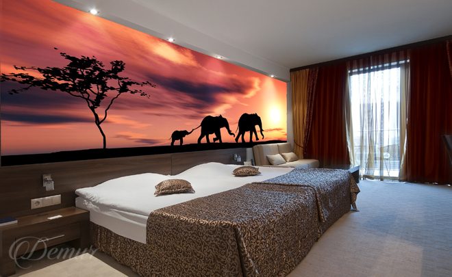 Elephants-dafrique-pou-la-chambre-a-coucher-papiers-peints-demur